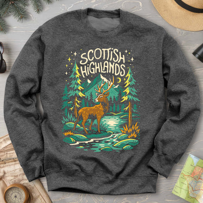 Scottish Highlands "Midnight Stag" Sweatshirt