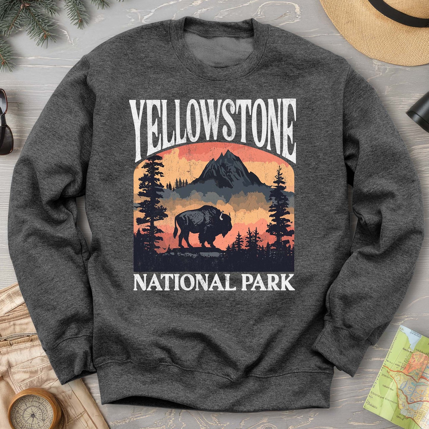 Yellowstone National Park Buffalo "Big and Bold" Sweatshirt