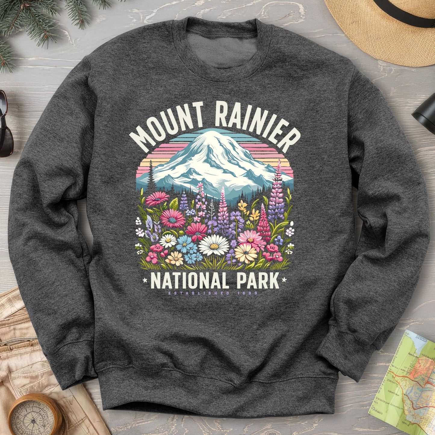 Mount Rainier National Park "Wildflowers" Sweatshirt
