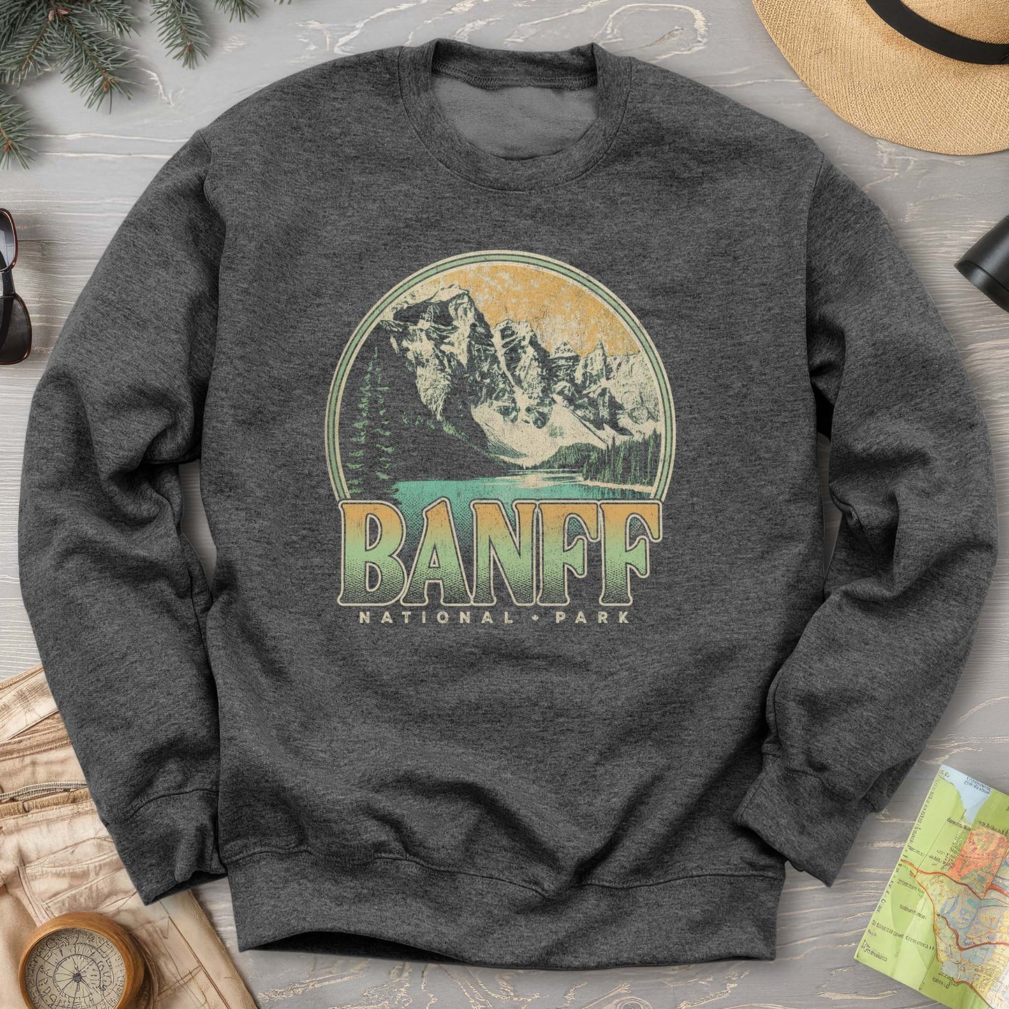 Banff National Park Groovy Screenprint Sweatshirt