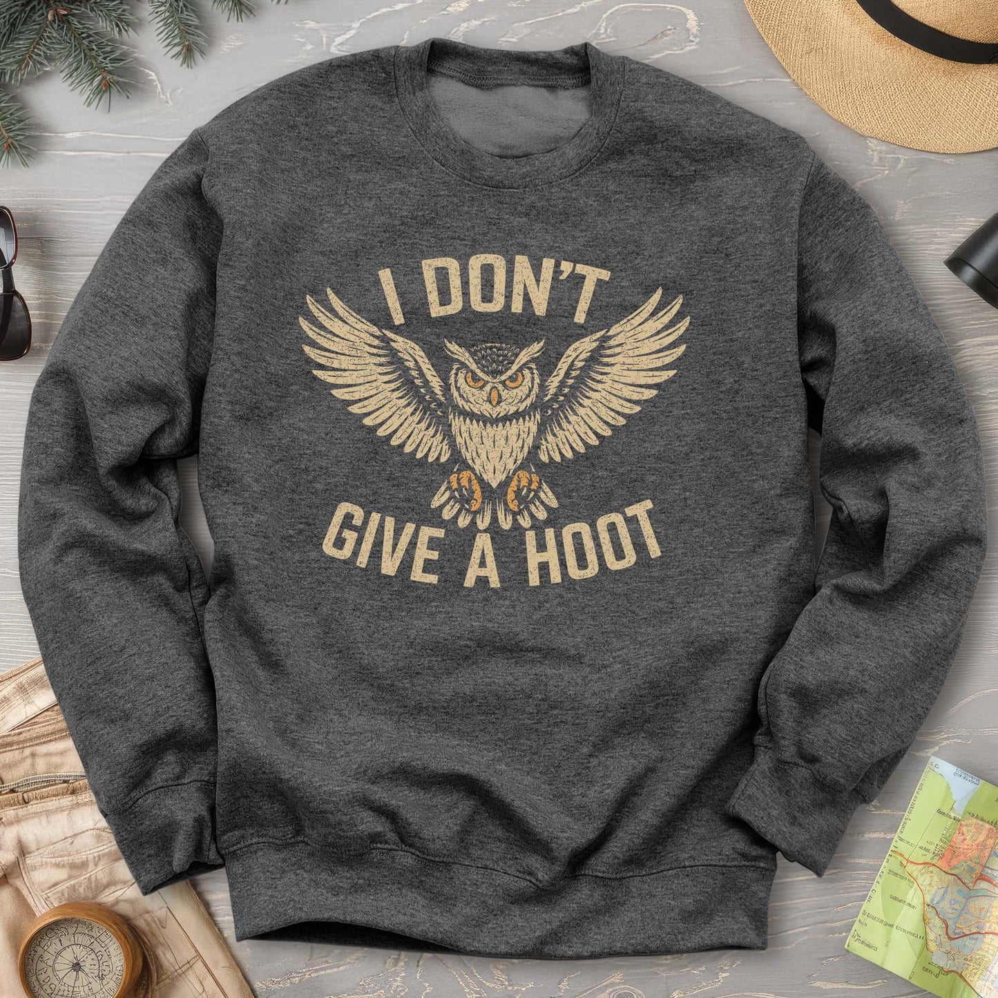 I Don't Give a Hoot "Vintage Owl" Sweatshirt