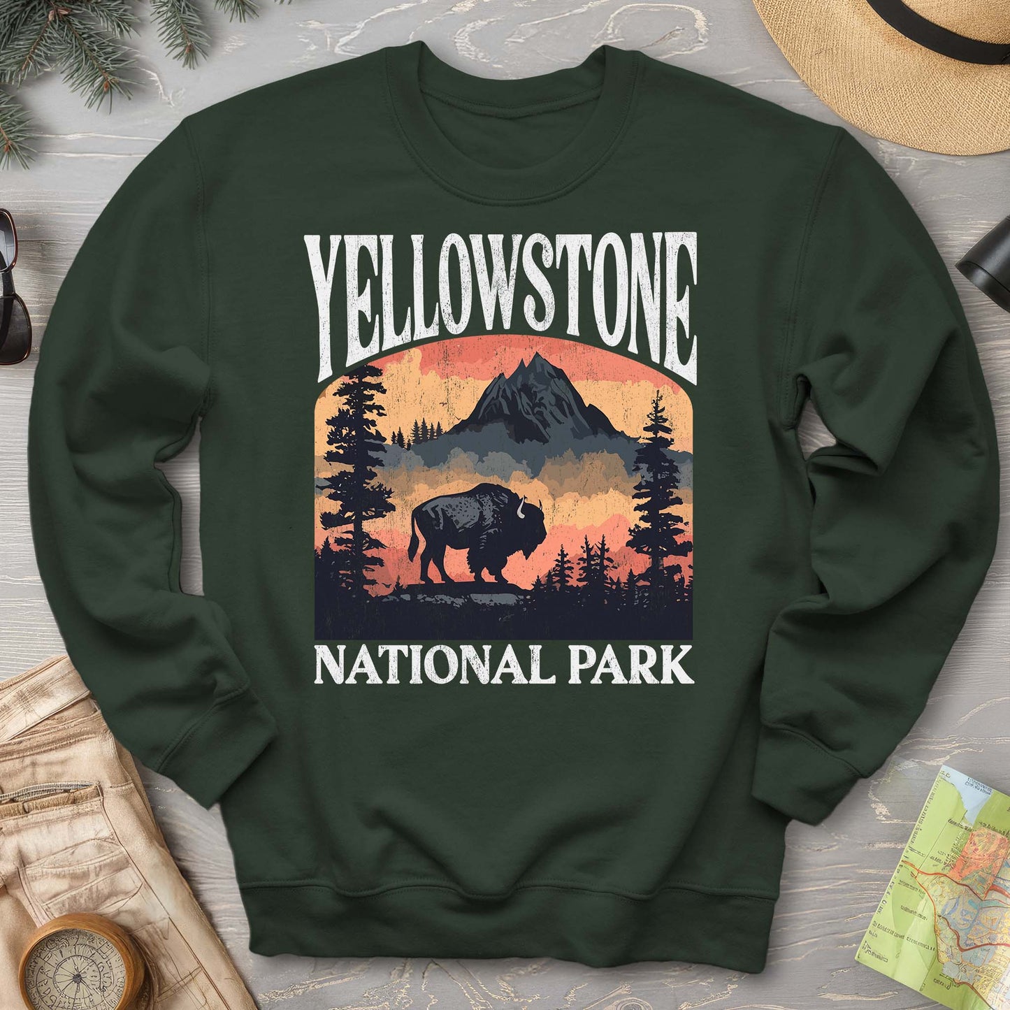 Yellowstone National Park Buffalo "Big and Bold" Sweatshirt