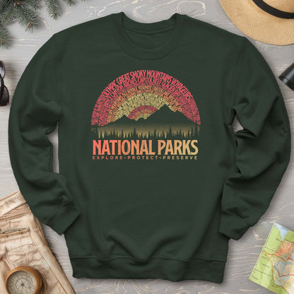 National Parks Word Art "Vintage Sunset" Sweatshirt