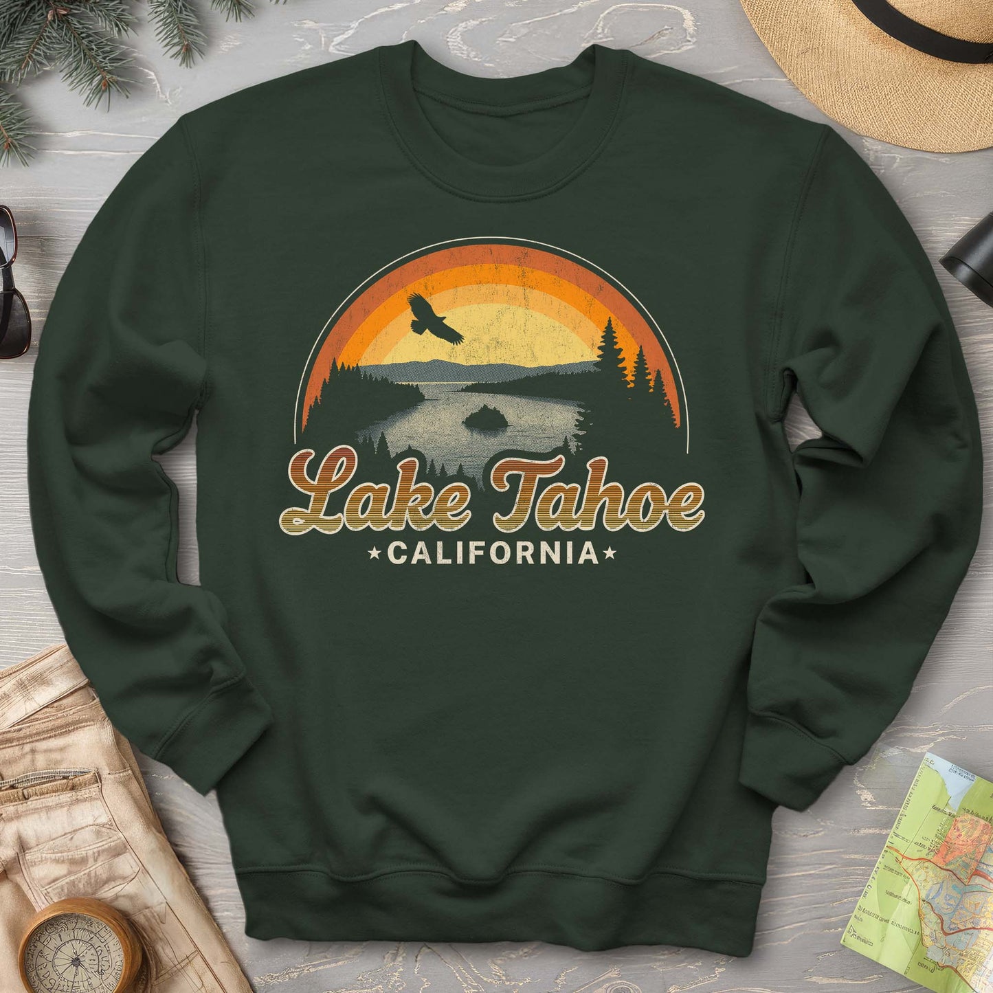Lake Tahoe Retro Rainbow Sweatshirt