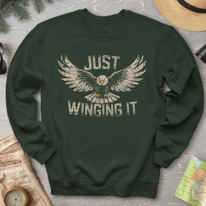 Just Winging It Distressed Sweatshirt