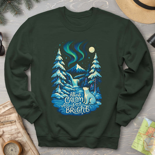 Bargain Bin Overstock! All Is Calm Northern Lights Sweatshirt