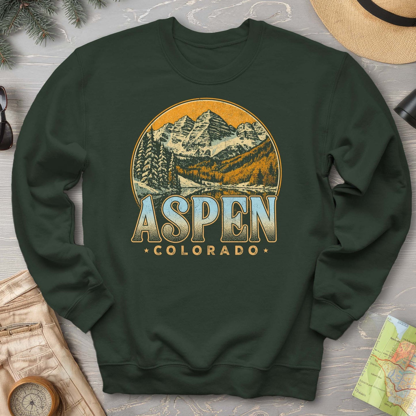 Aspen Colorado Groovy Screenprint Sweatshirt