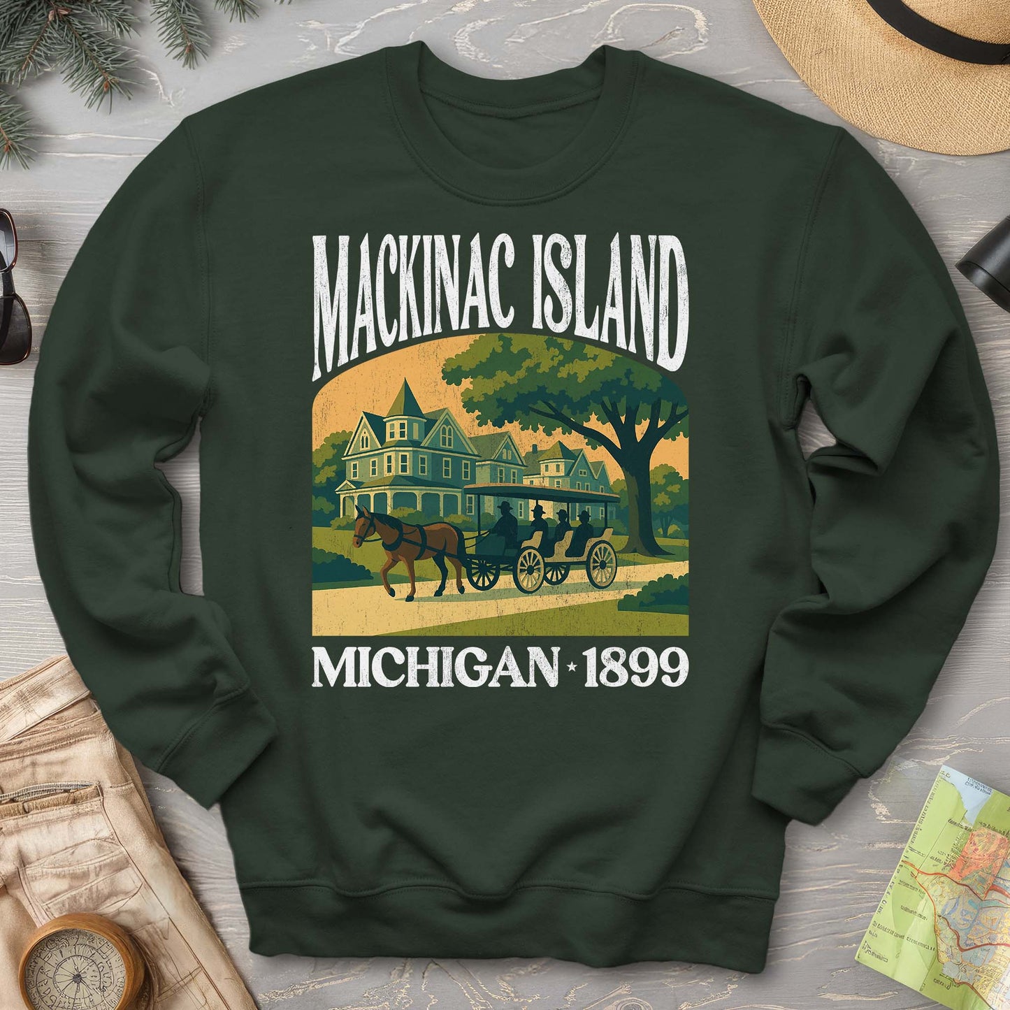 Mackinac Island Michigan "Big and Bold" Sweatshirt