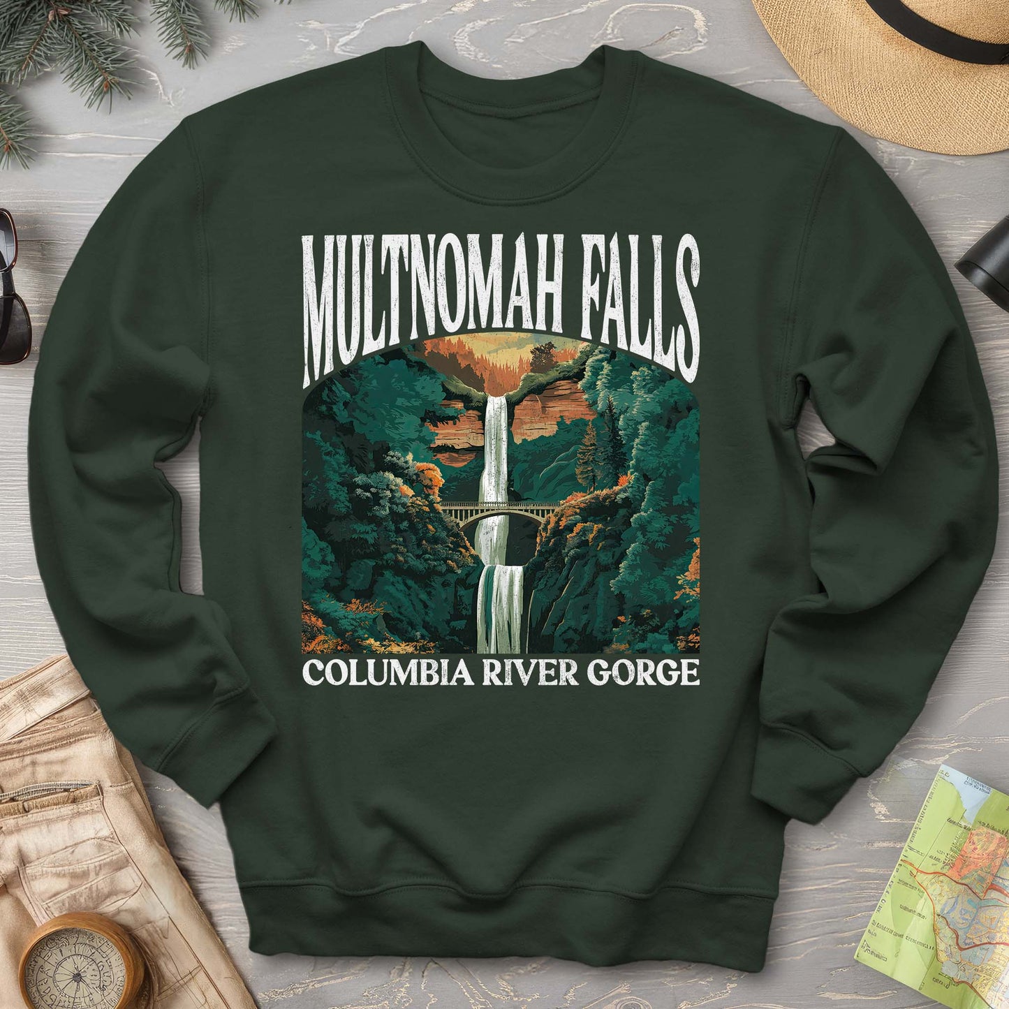 Multnomah Falls Oregon "Big and Bold" Sweatshirt