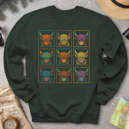 Highland Cow 9 Panel Sweatshirt