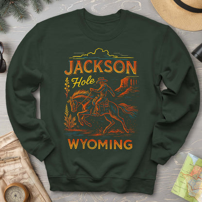 Jackson Hole "Linocut Cowboy" Sweatshirt
