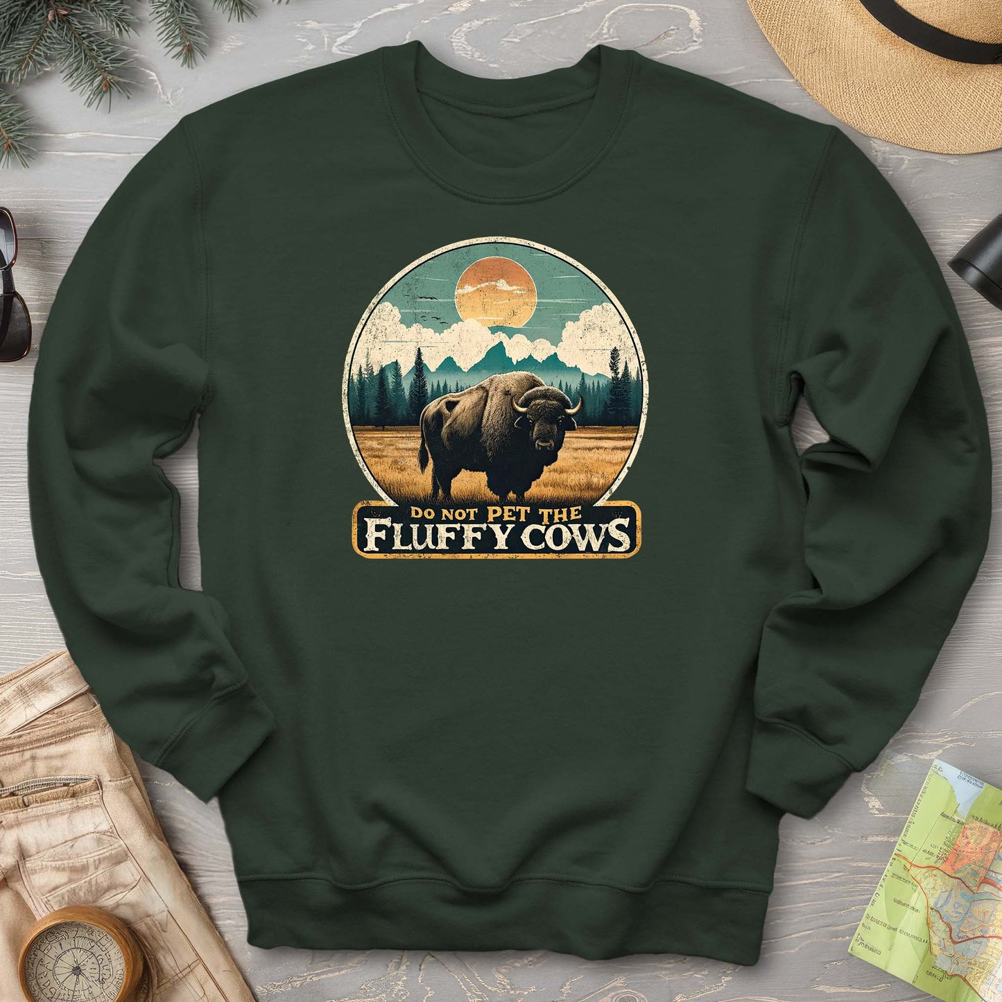 "Do Not Pet the Fluffy Cows" Buffalo Sweatshirt
