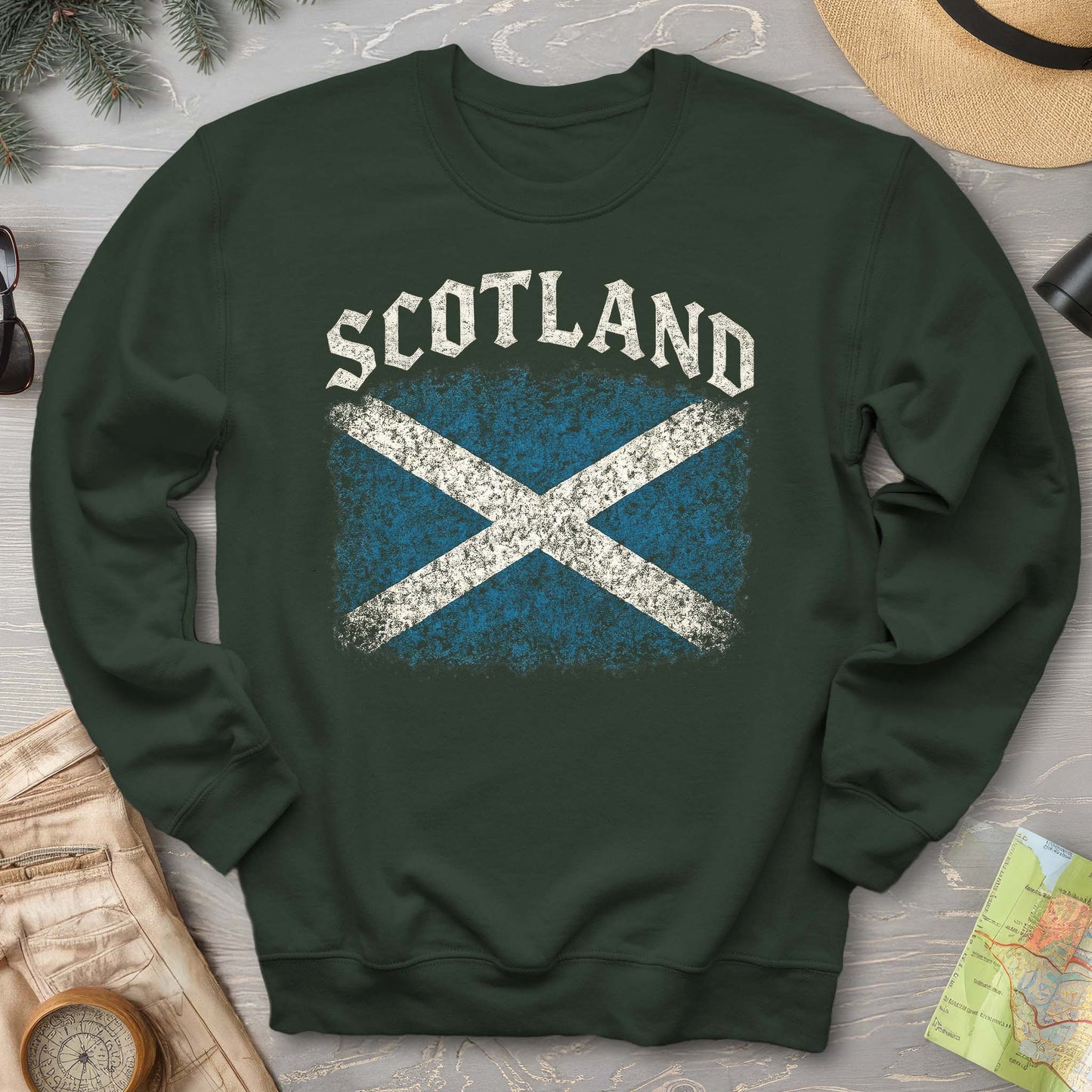 Scotland Distressed Vintage Flag Sweatshirt