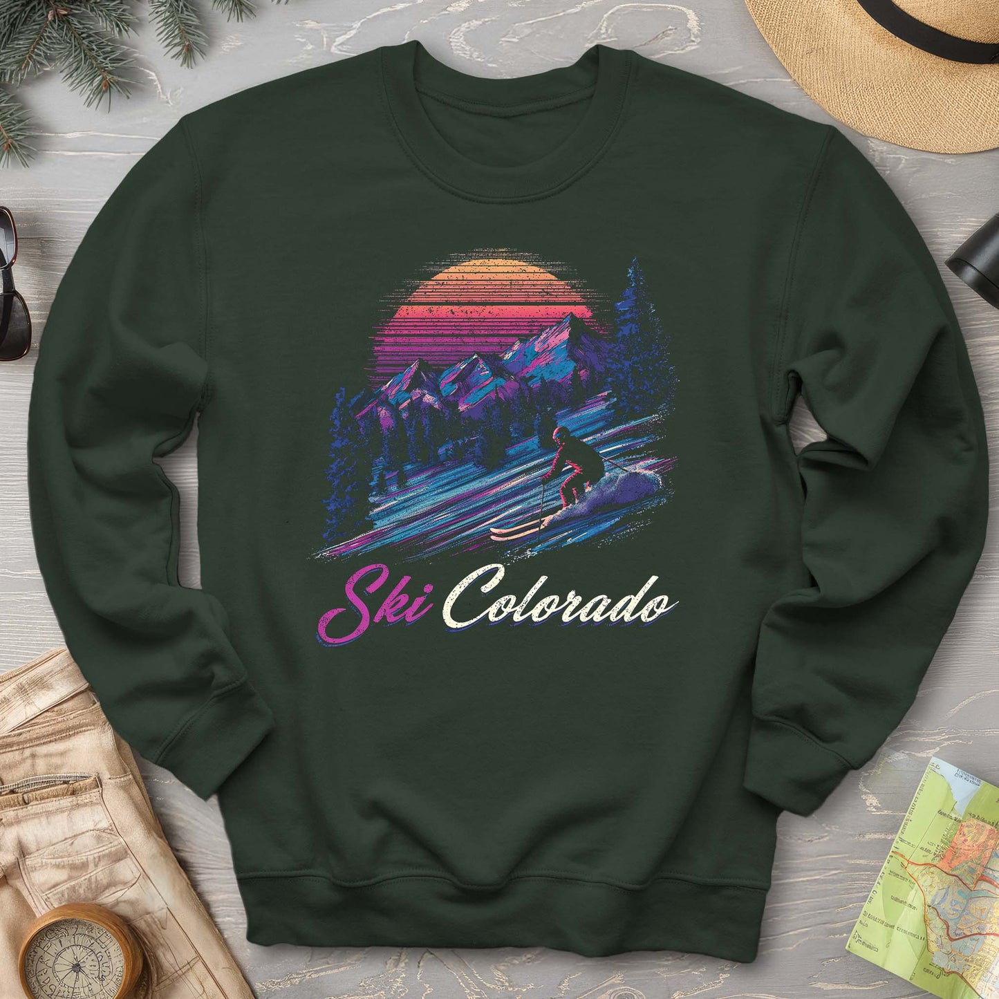 Ski Colorado Retro Sunset Sweatshirt