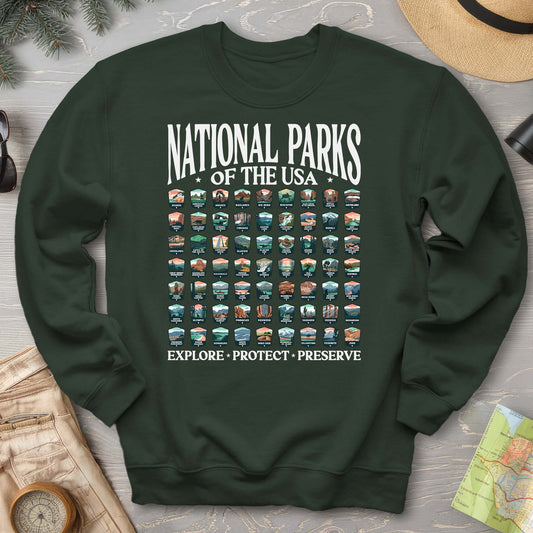 National Parks of the USA 63 Badges "Big and Bold" Sweatshirt