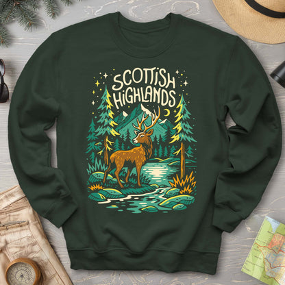 Scottish Highlands "Midnight Stag" Sweatshirt
