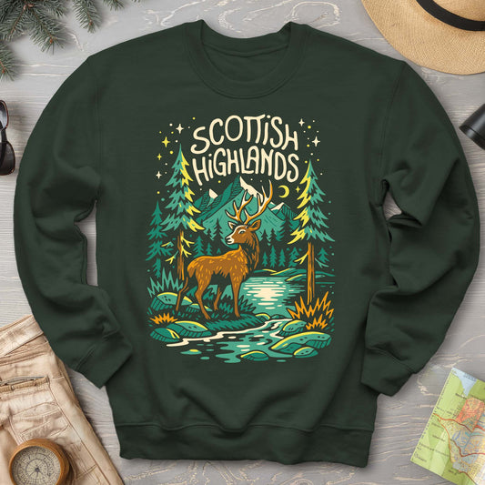 Scottish Highlands "Midnight Stag" Sweatshirt