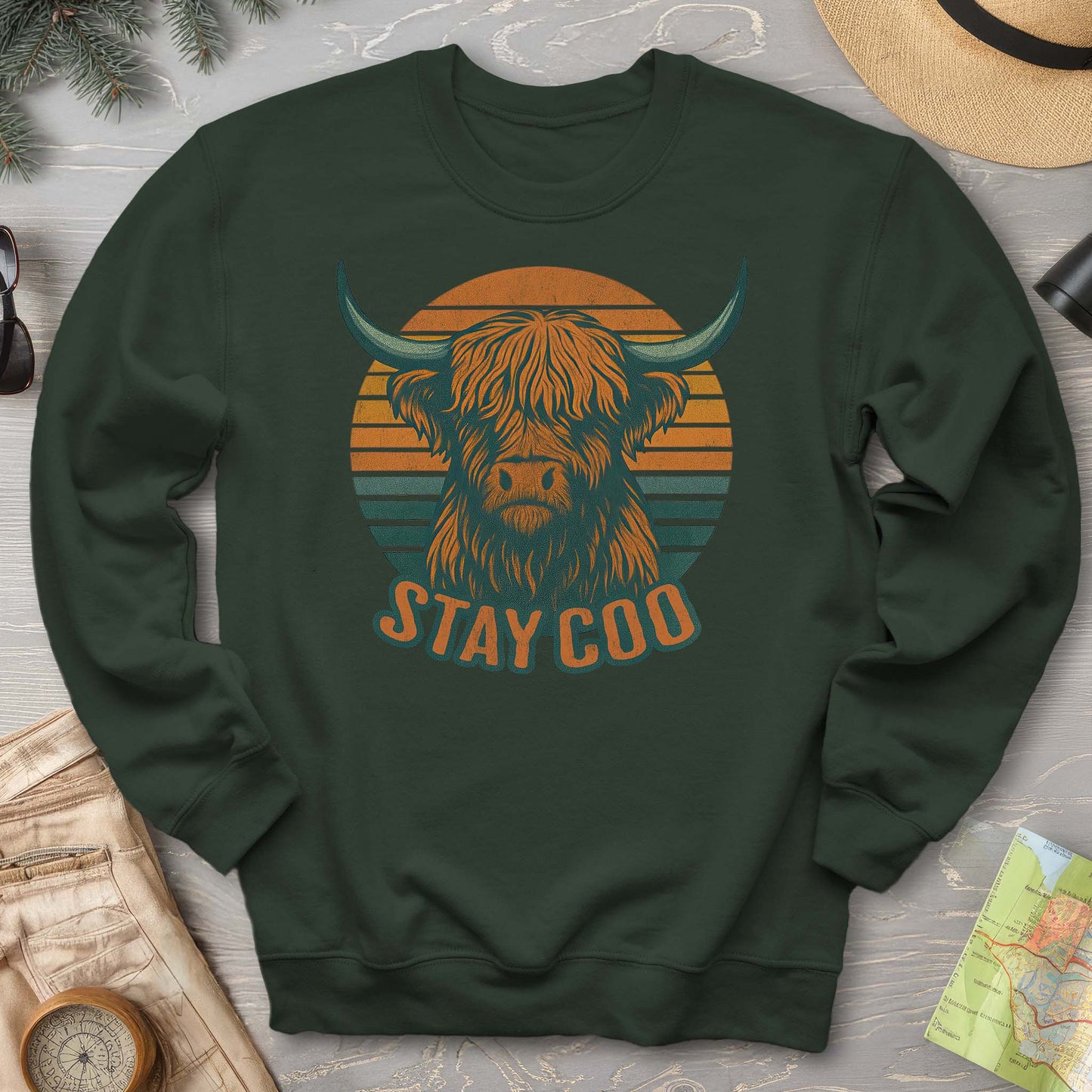 Highland Cow "Stay Coo" Sweatshirt