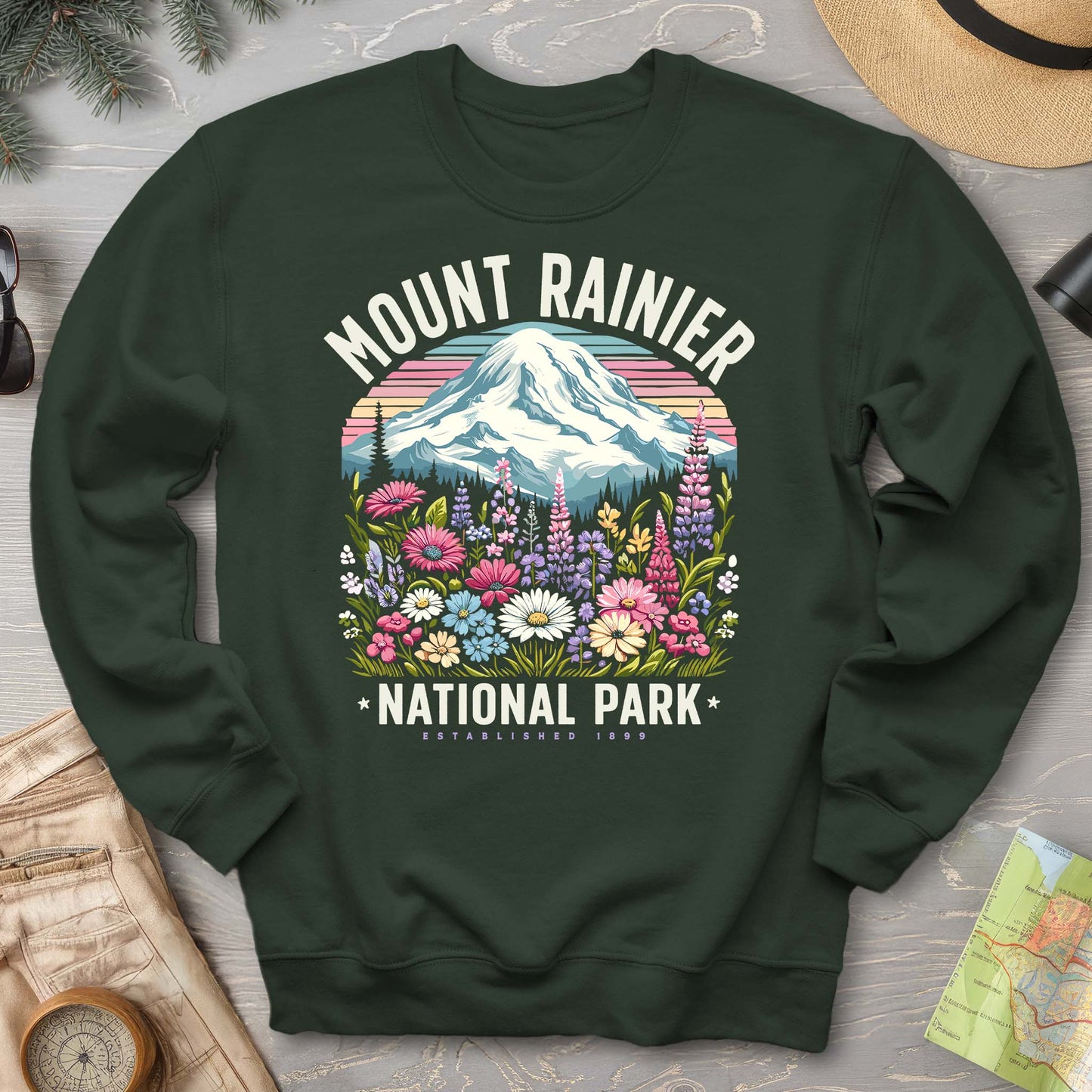 Mount Rainier National Park "Wildflowers" Sweatshirt