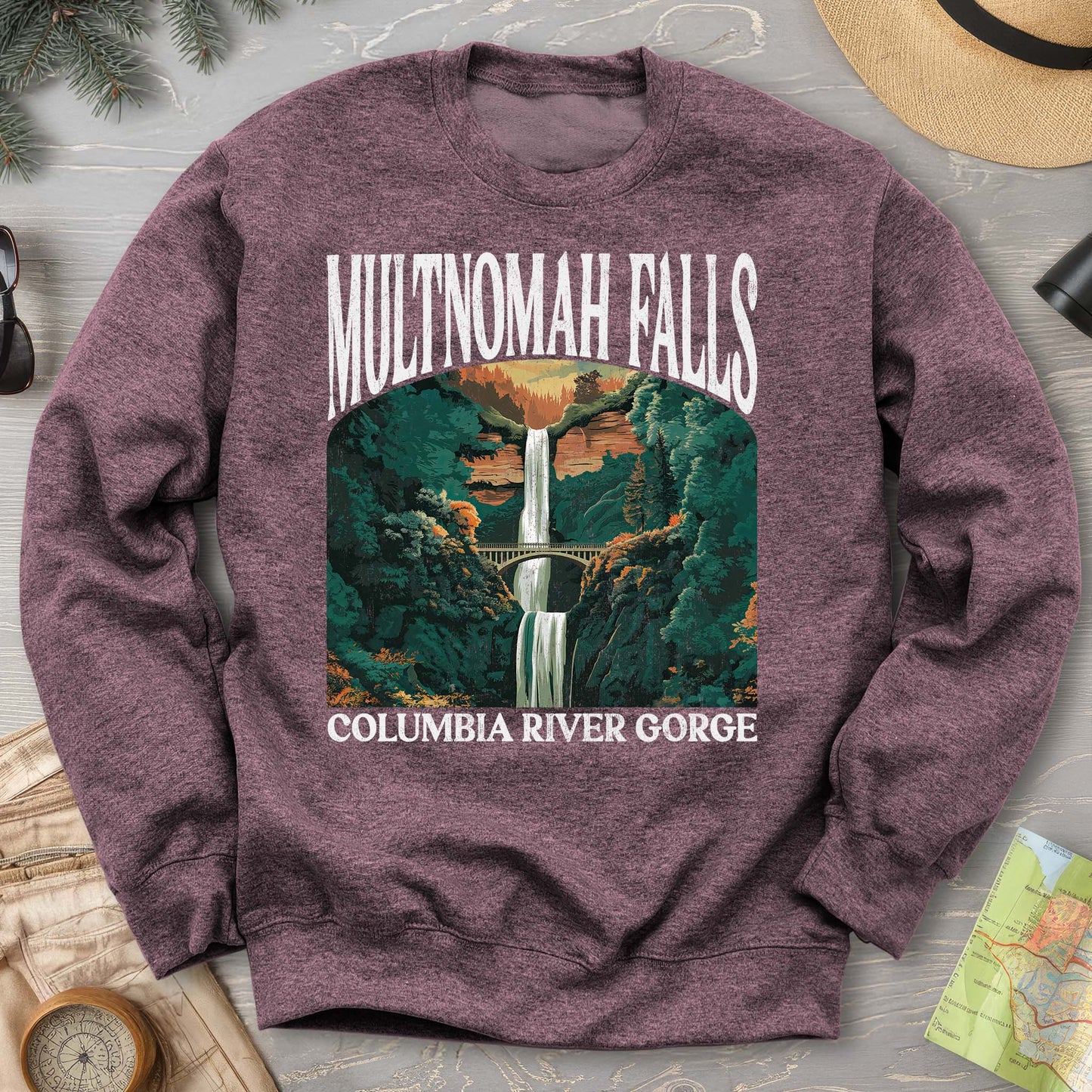 Multnomah Falls Oregon "Big and Bold" Sweatshirt