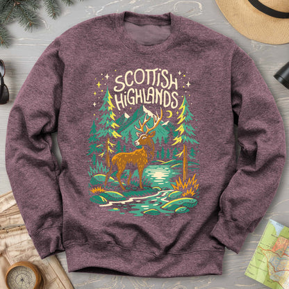 Scottish Highlands "Midnight Stag" Sweatshirt