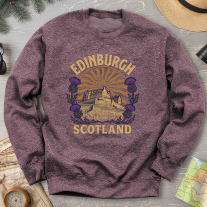 Edinburgh Scotland Retro Sunburst Sweatshirt