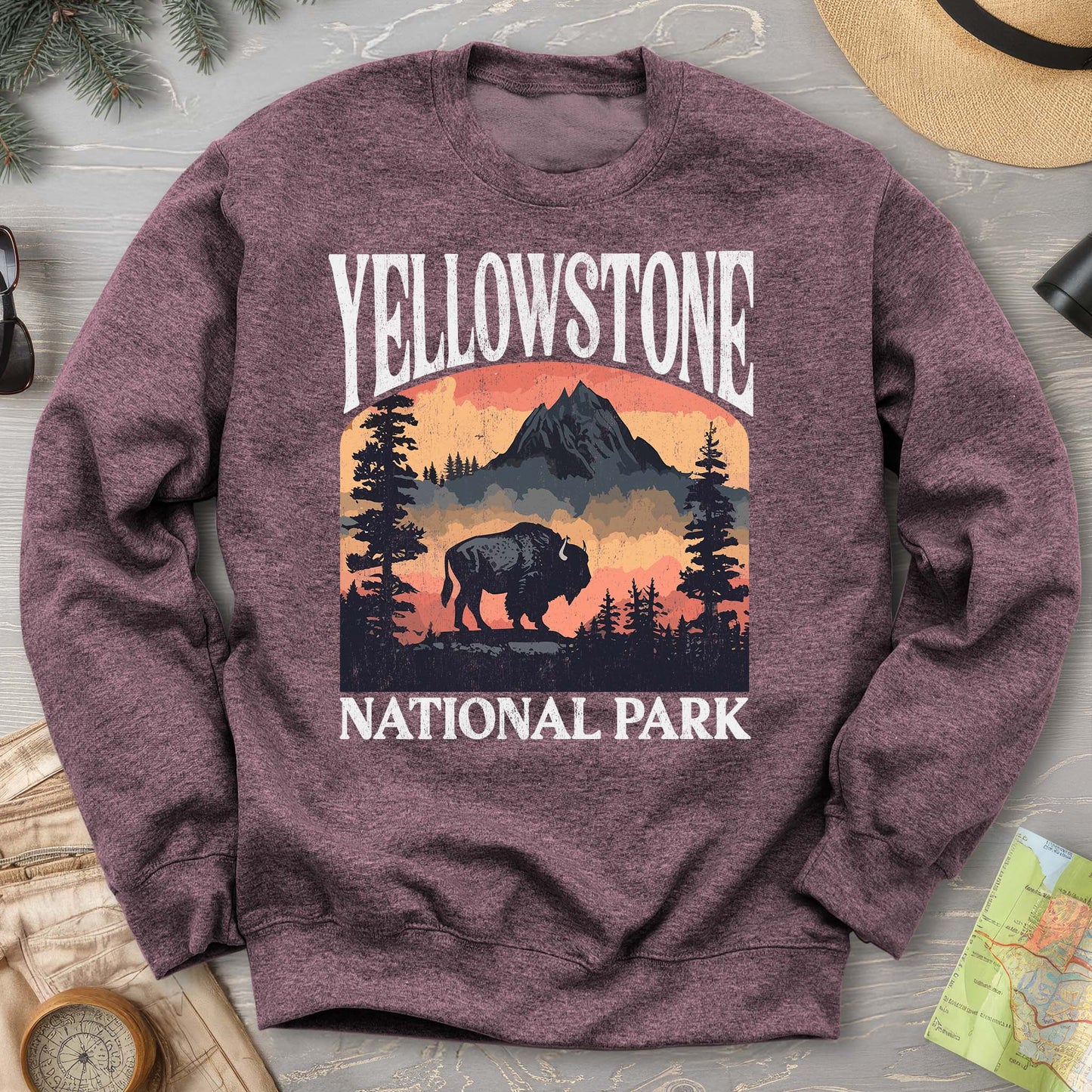Yellowstone National Park Buffalo "Big and Bold" Sweatshirt