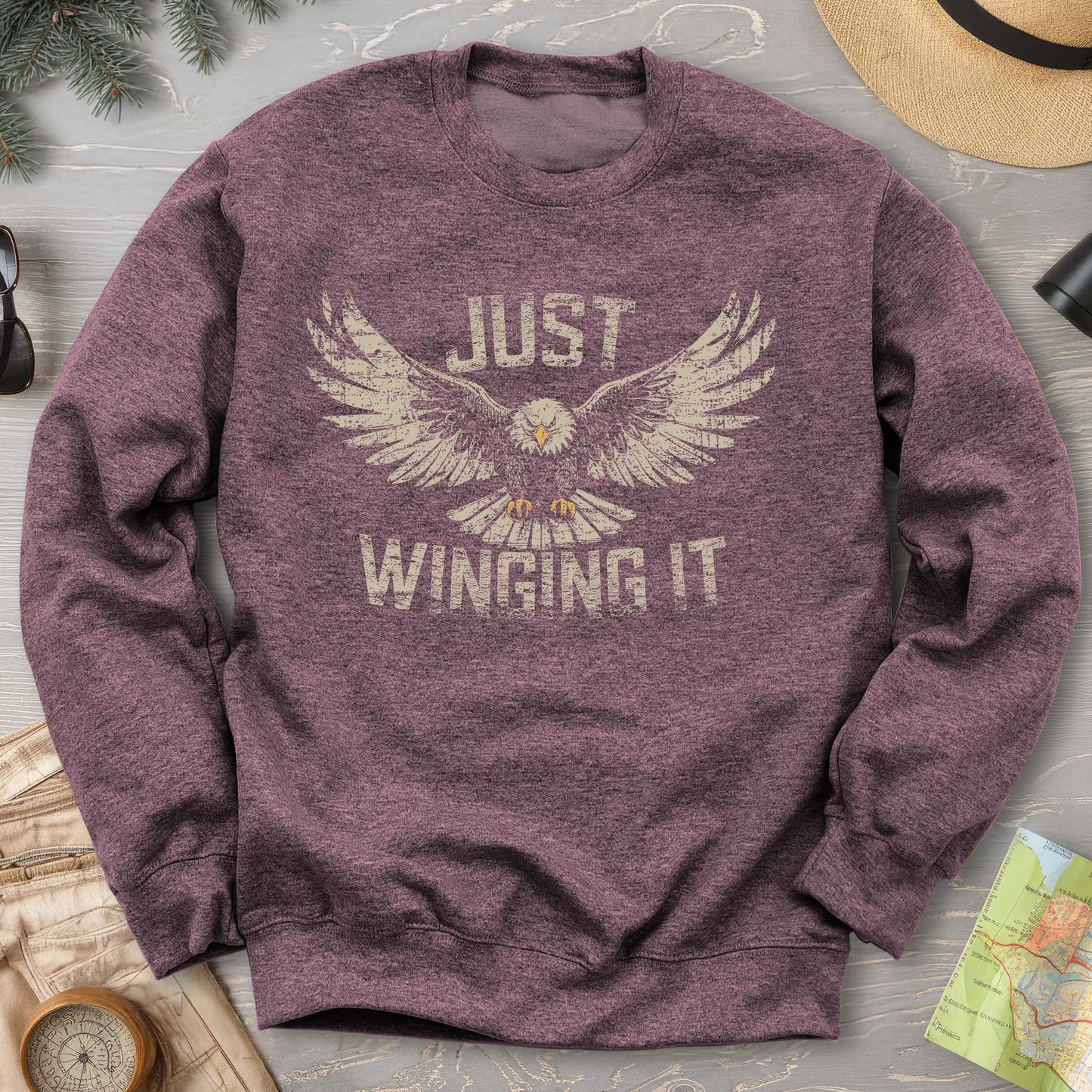 Just Winging It Distressed Sweatshirt