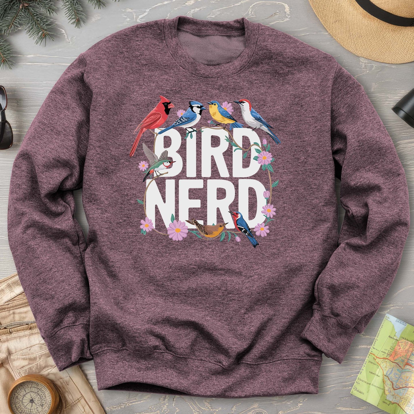 Bird Nerd "Flower Birds" Sweatshirt
