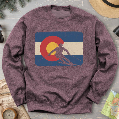Colorado Flag Skier Sweatshirt