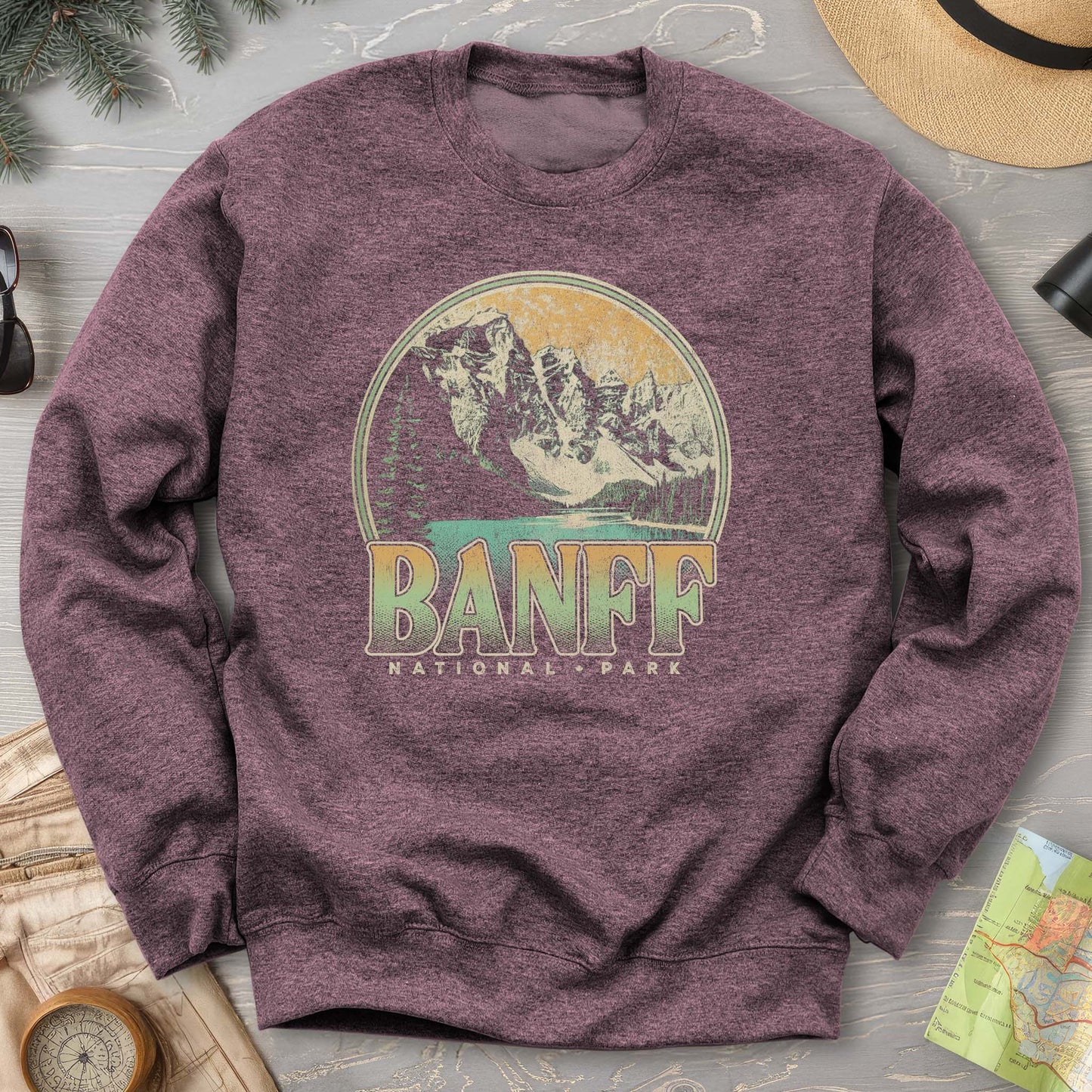 Banff National Park Groovy Screenprint Sweatshirt