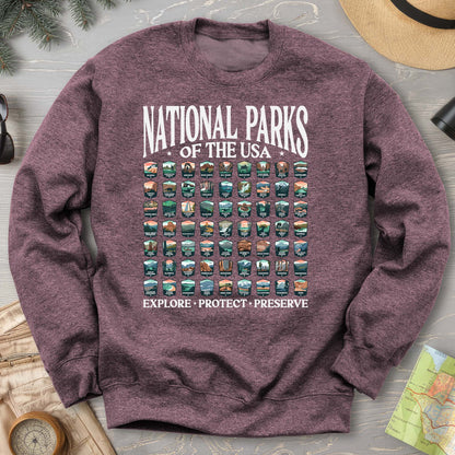 National Parks of the USA 63 Badges "Big and Bold" Sweatshirt