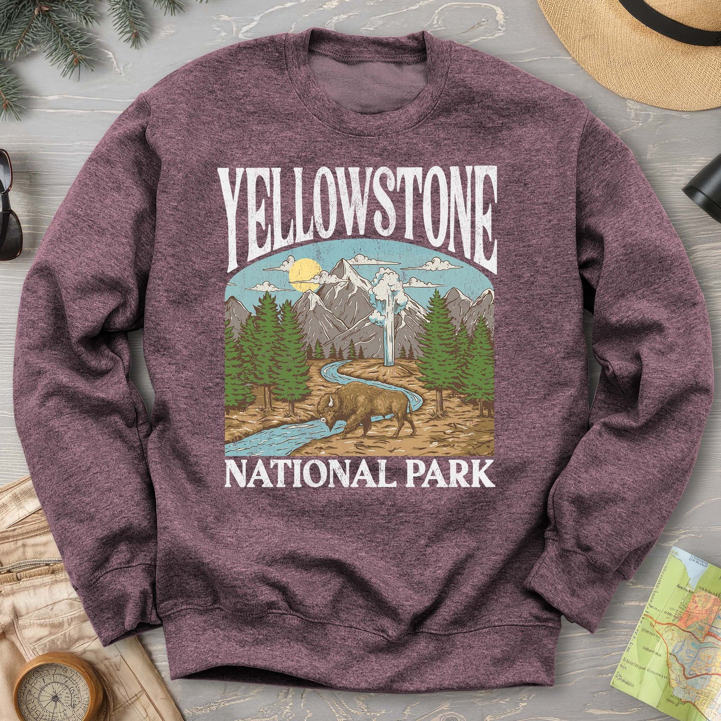 Yellowstone National Park Geyser "Big and Bold" Sweatshirt