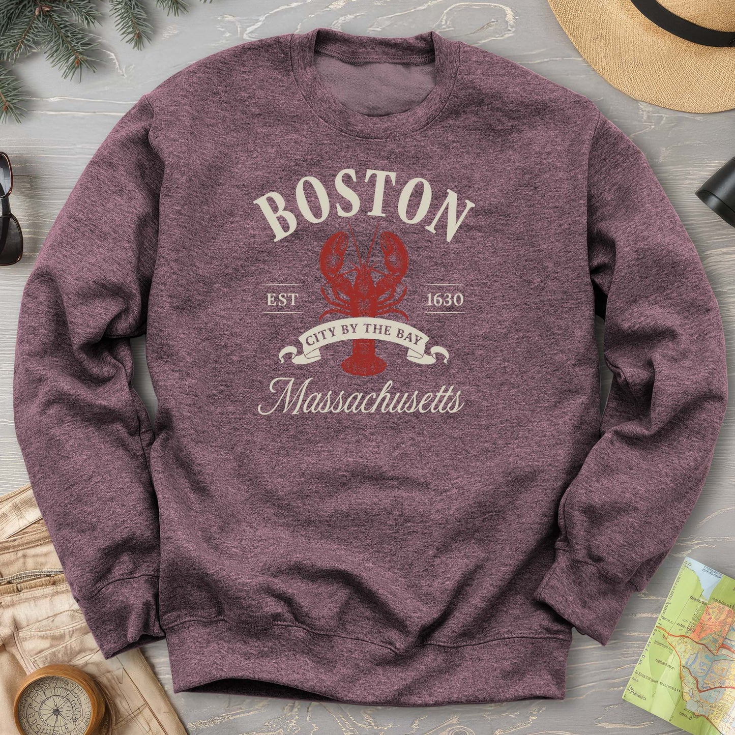 Boston City By the Bay Lobster Sweatshirt