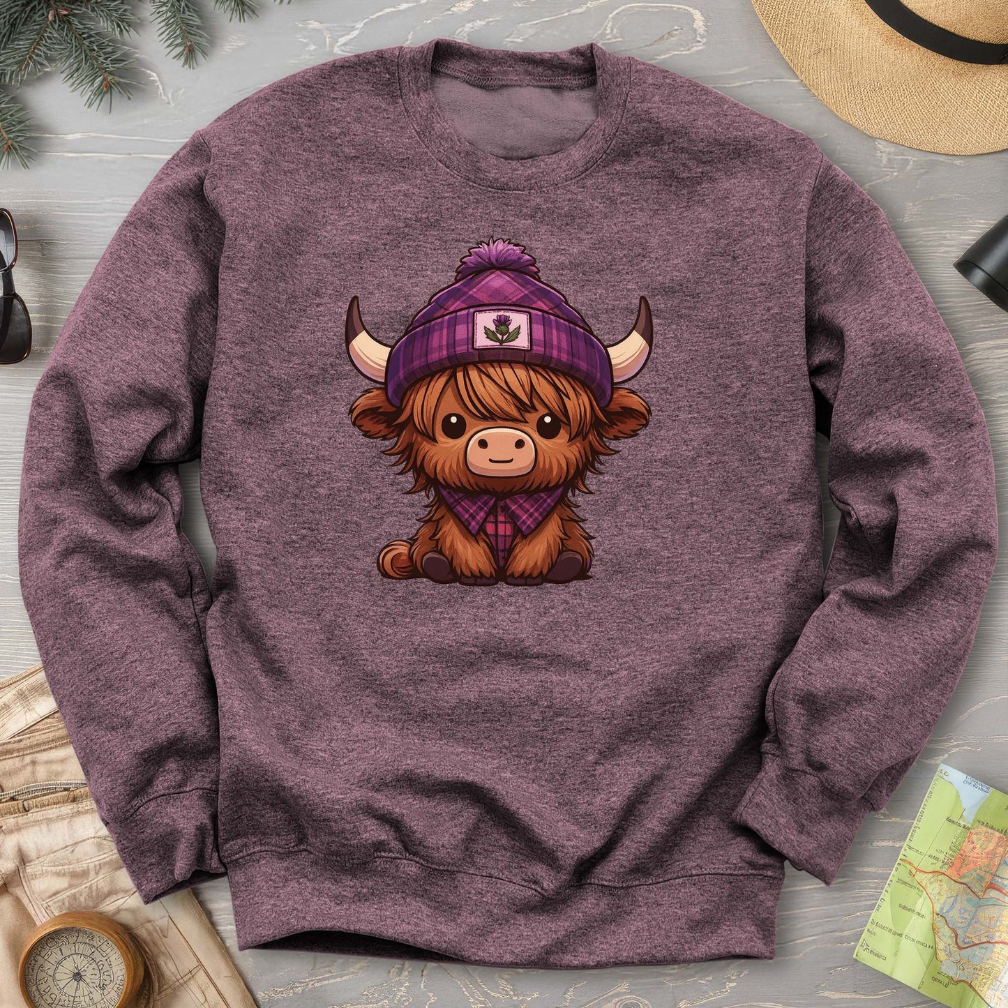 Tartan Highland Cow Sweatshirt