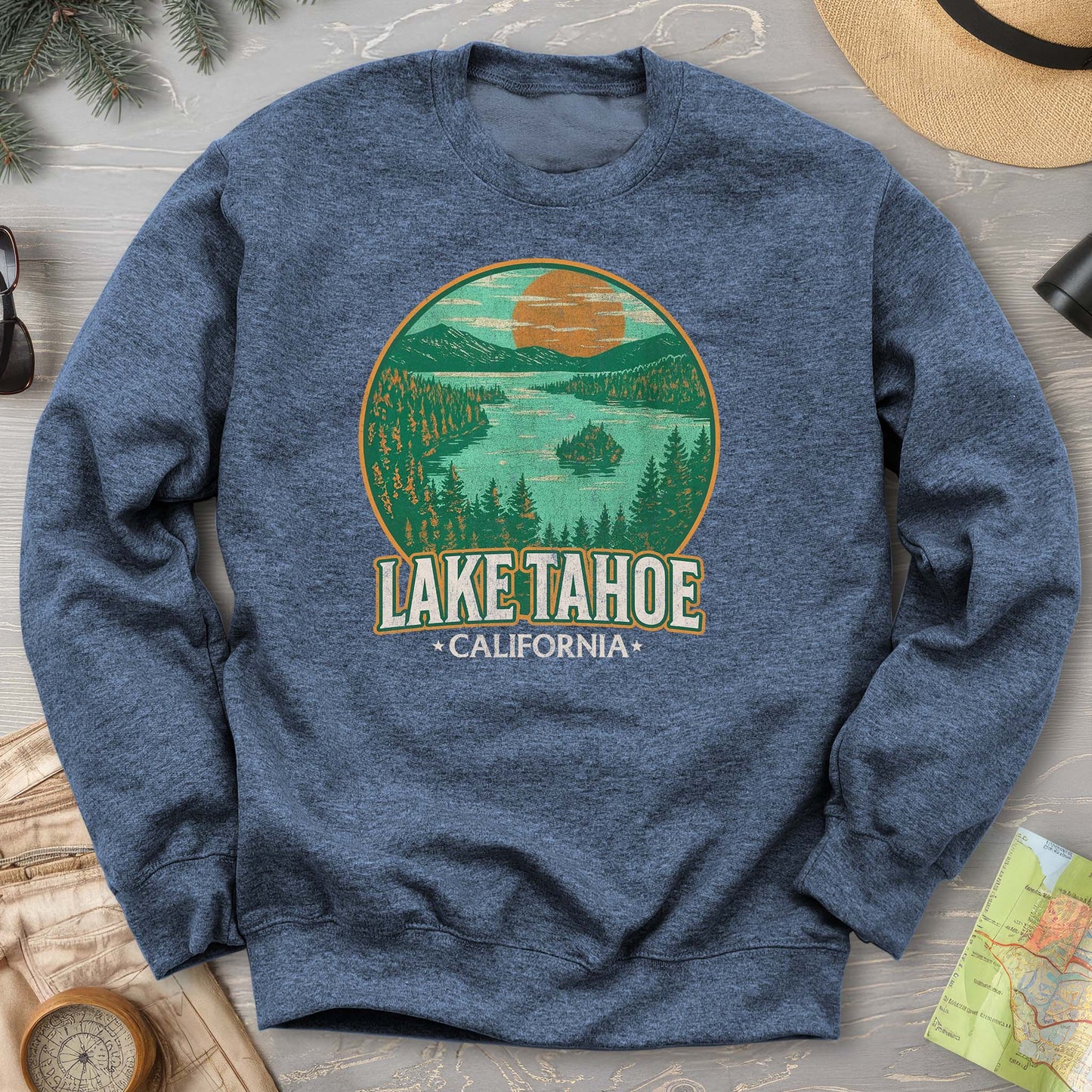 Lake Tahoe Retro Emerald Bay Sweatshirt