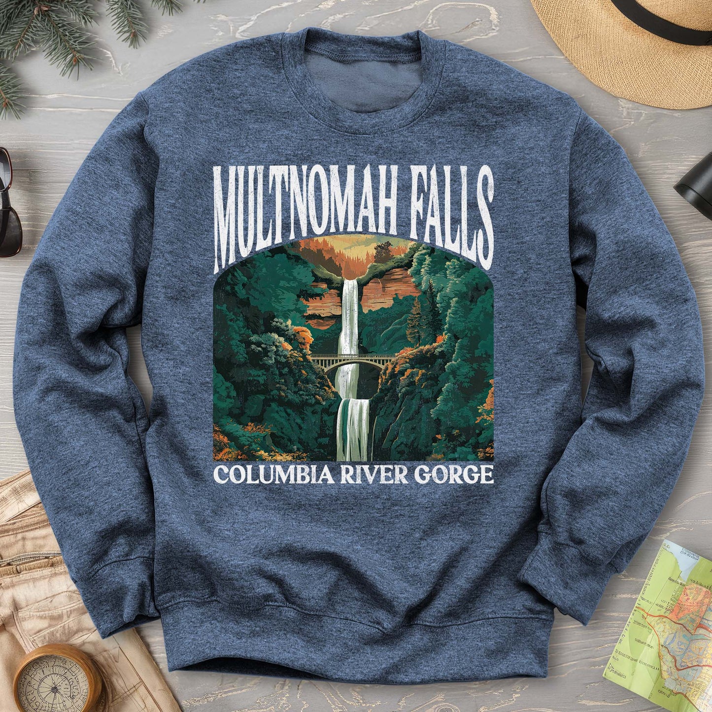 Multnomah Falls Oregon "Big and Bold" Sweatshirt