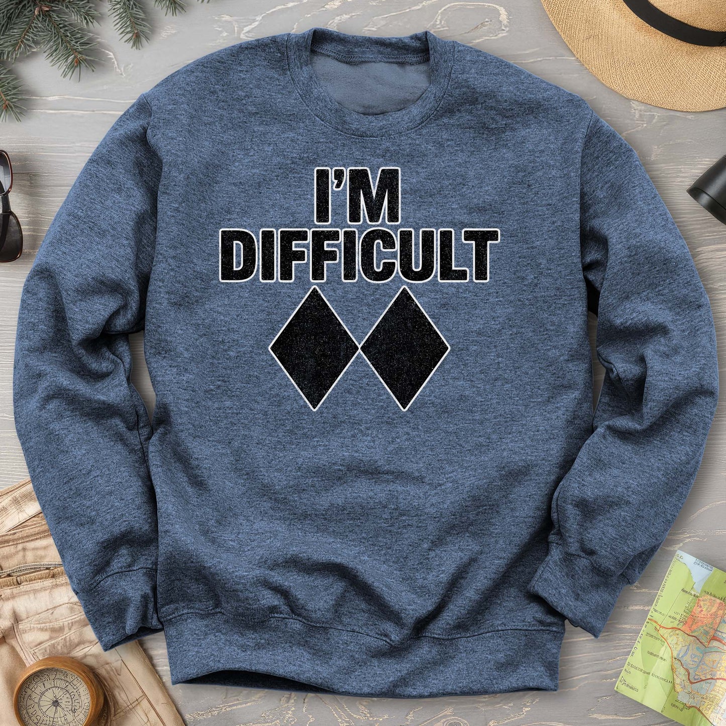 I'm Difficult "Black Diamond" Ski Sweatshirt