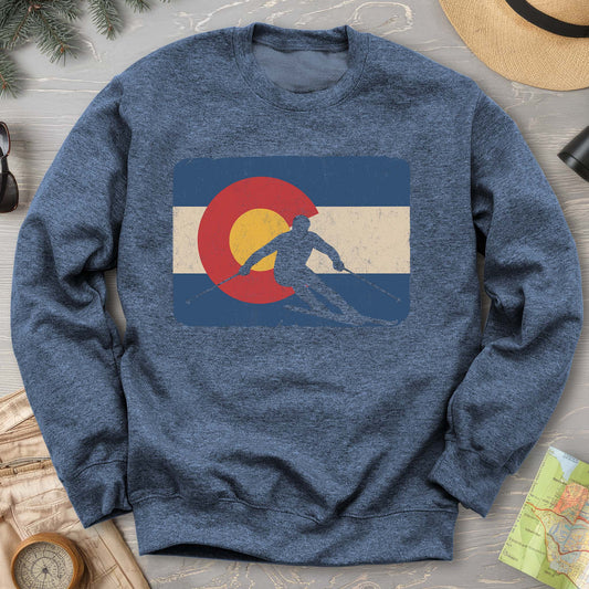 Colorado Flag Skier Sweatshirt