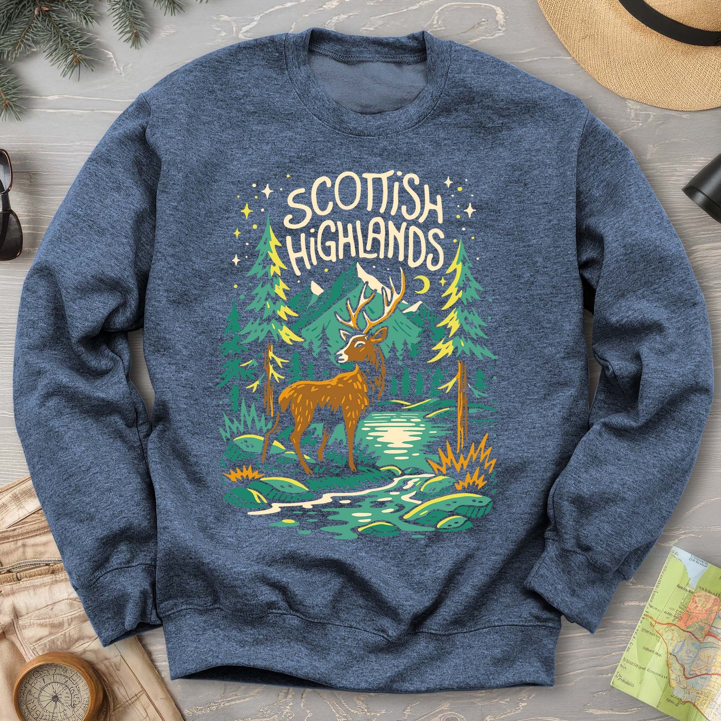 Scottish Highlands "Midnight Stag" Sweatshirt