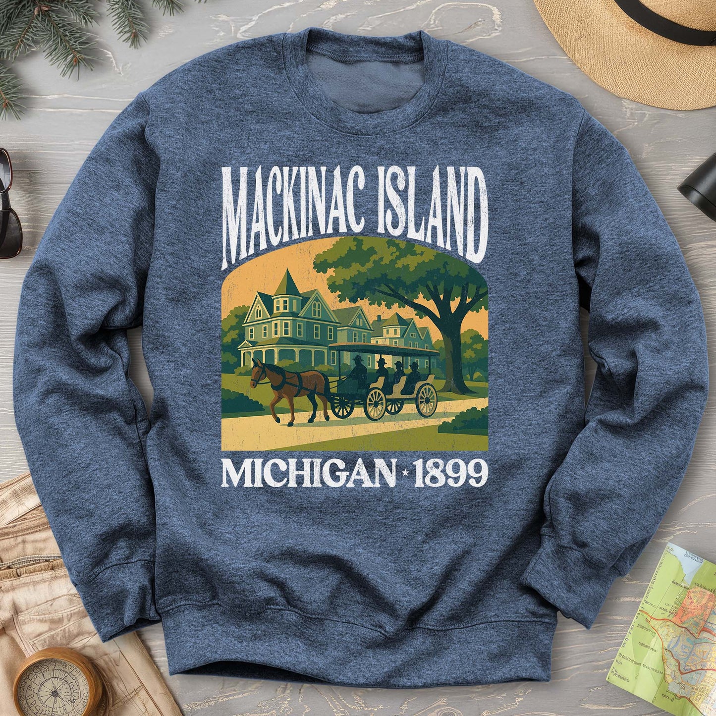 Mackinac Island Michigan "Big and Bold" Sweatshirt