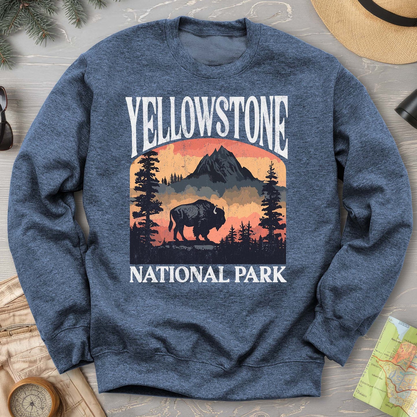 Yellowstone National Park Buffalo "Big and Bold" Sweatshirt
