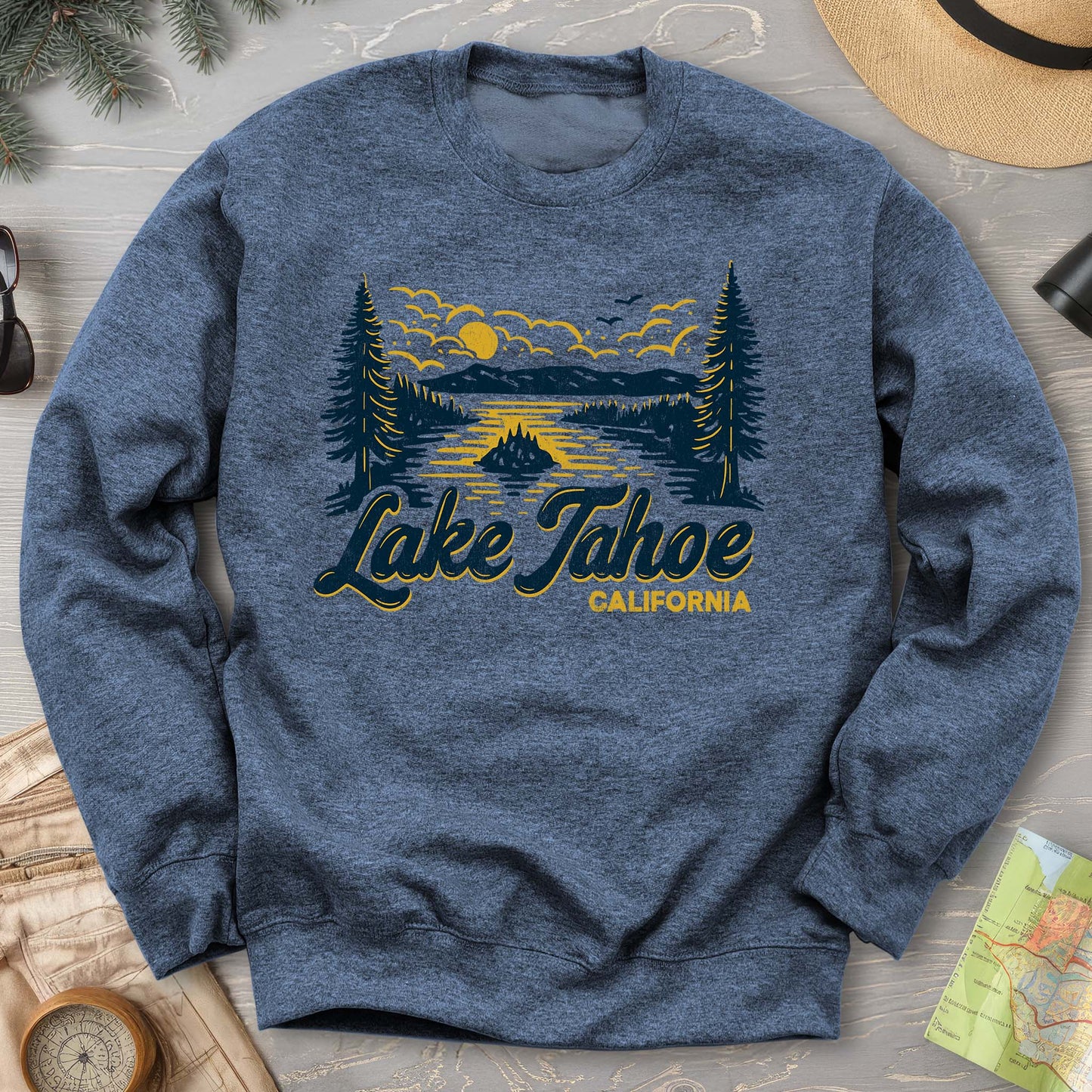 Lake Tahoe Emerald Bay Sketch Sweatshirt