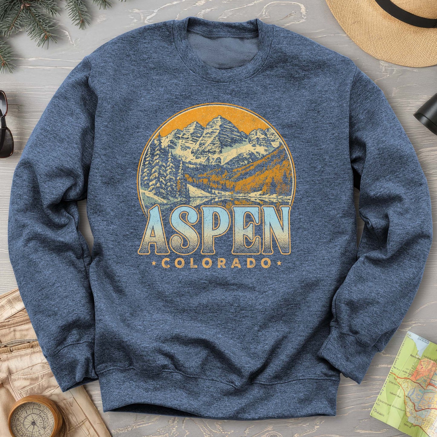 Aspen Colorado Groovy Screenprint Sweatshirt
