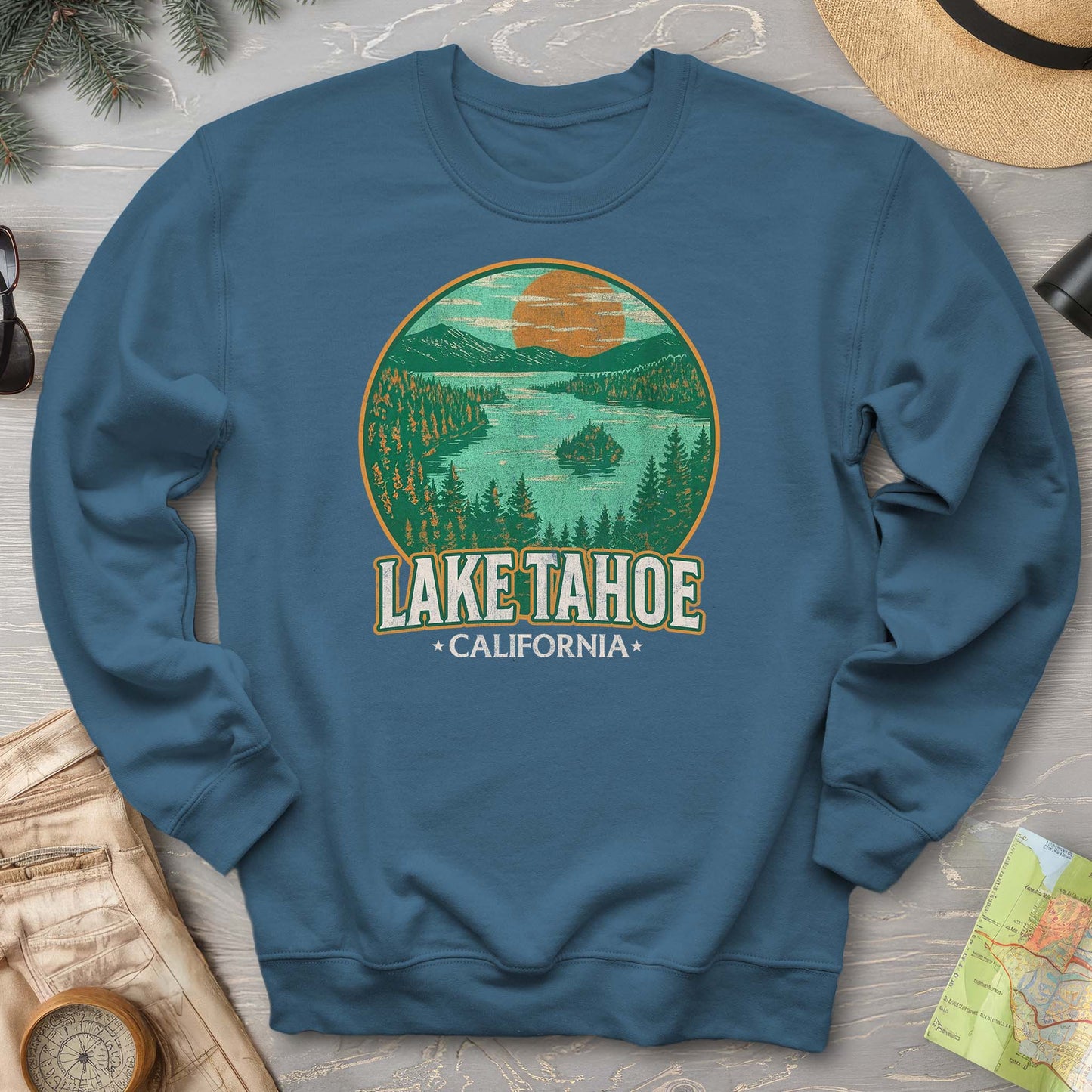 Lake Tahoe Retro Emerald Bay Sweatshirt