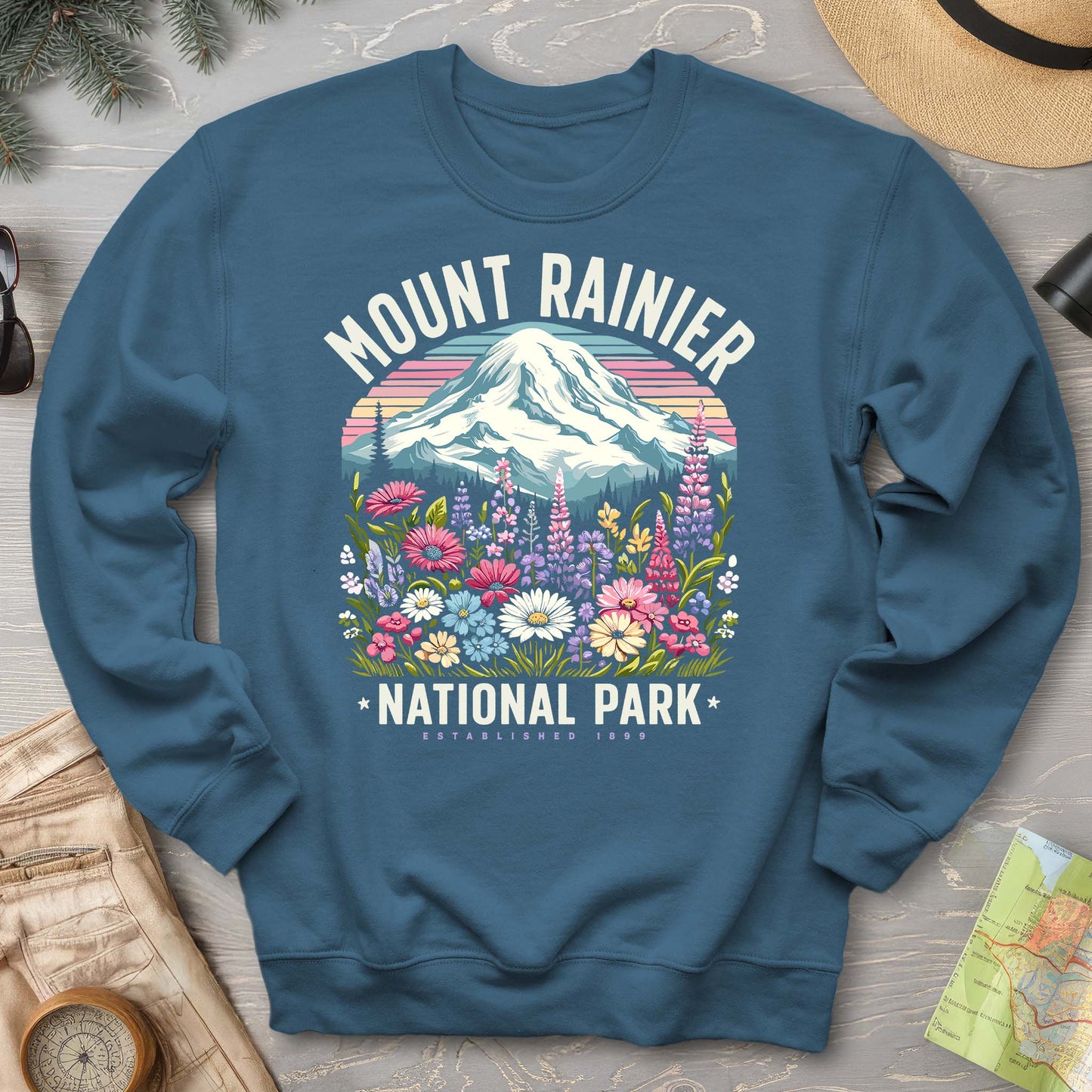 Mount Rainier National Park "Wildflowers" Sweatshirt
