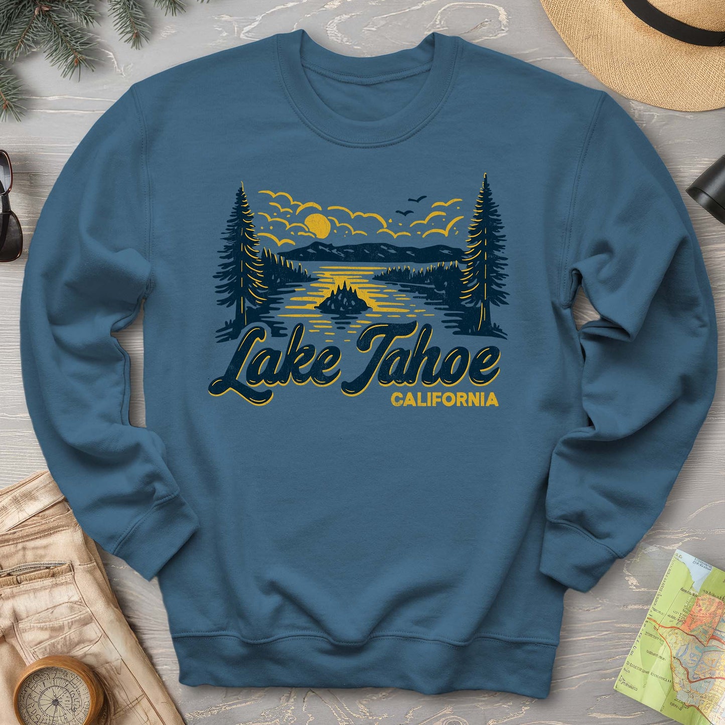 Lake Tahoe Emerald Bay Sketch Sweatshirt