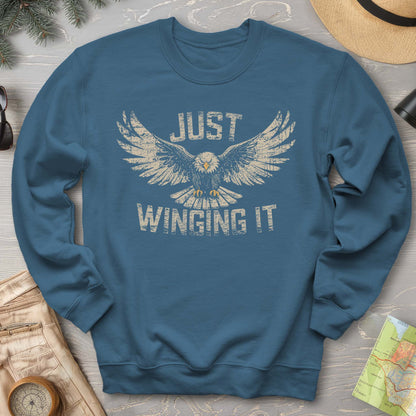 Just Winging It Distressed Sweatshirt