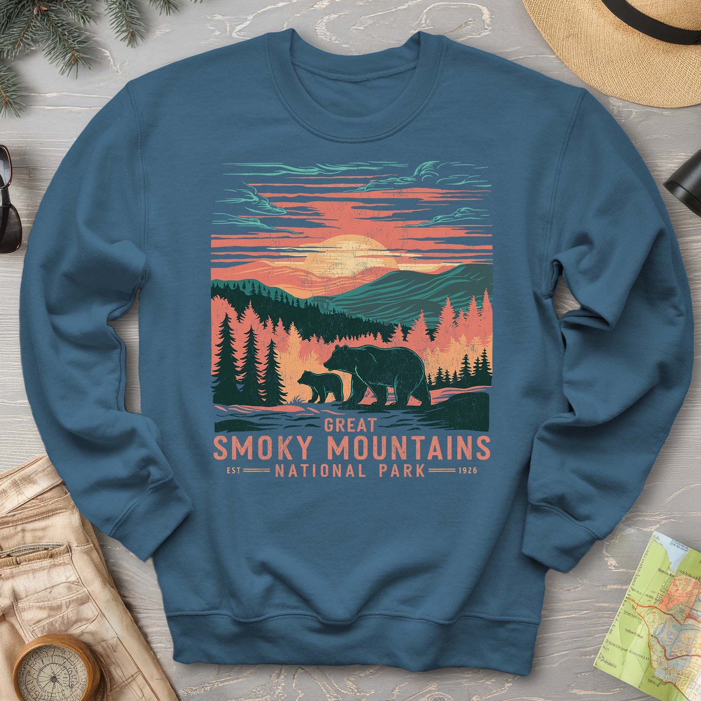 Great Smoky Mountains Sunset Bears Sweatshirt