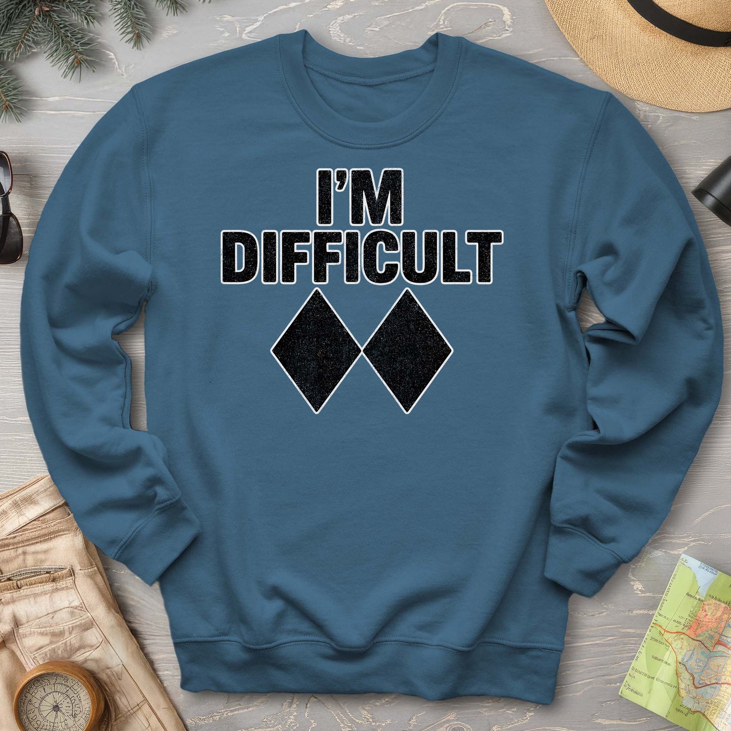 I'm Difficult "Black Diamond" Ski Sweatshirt